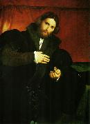 Portrat eines Edelmannes mit Lowentatze, Lorenzo Lotto